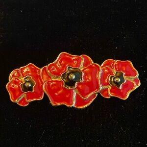 Vintage Enamel Escada Poppy Brooch